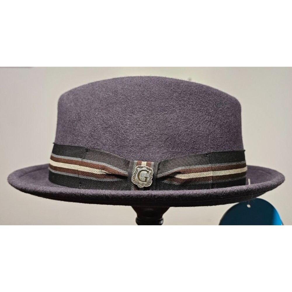 Bigalli Unique Diamond New Era Dark Grey Fedora 100% Wool Felt Size S NWT